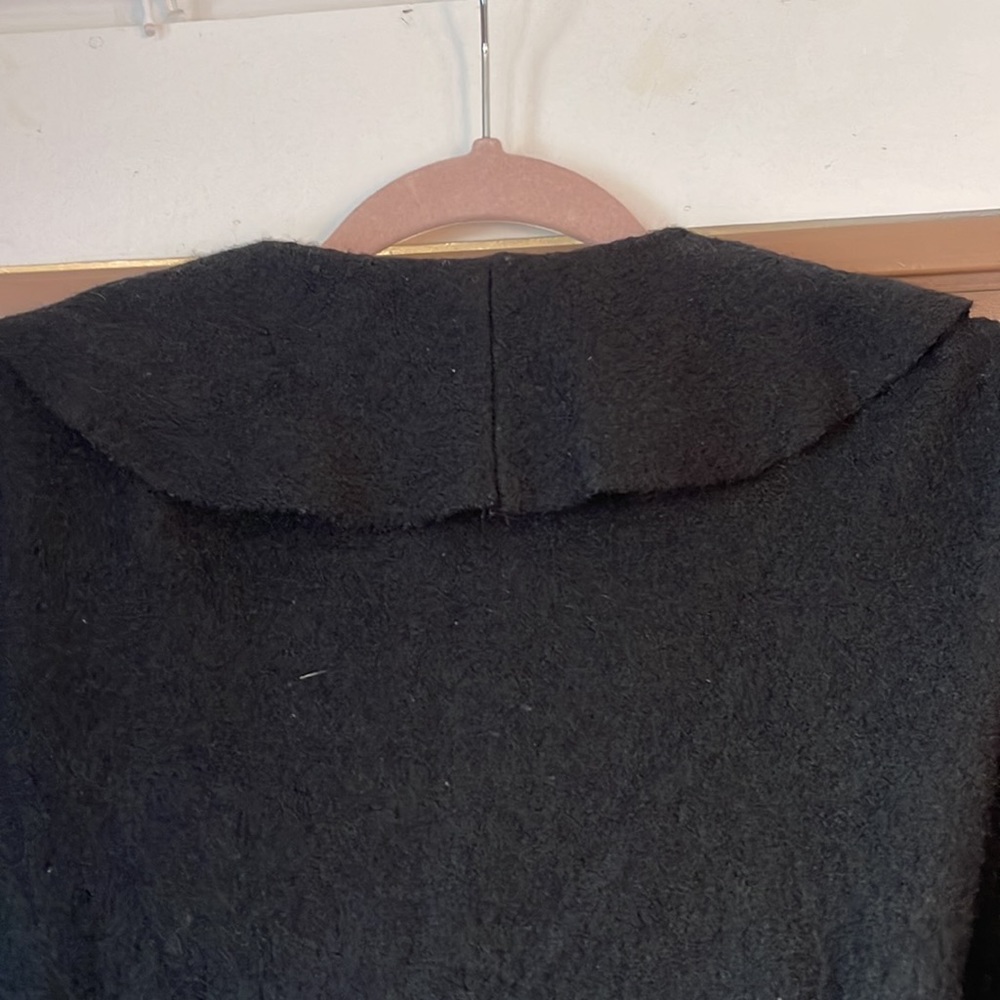 Fenn Write Manson 100% Wool Ruffle Wrap / Dress / Sweater Coat size M - Picture 8 of 10
